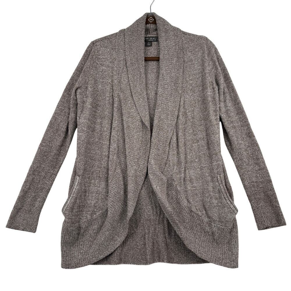 Barefoot Dreams Open Cardigan Sweater Size‎ M Brown CozyChic Lite Cocoon Drape